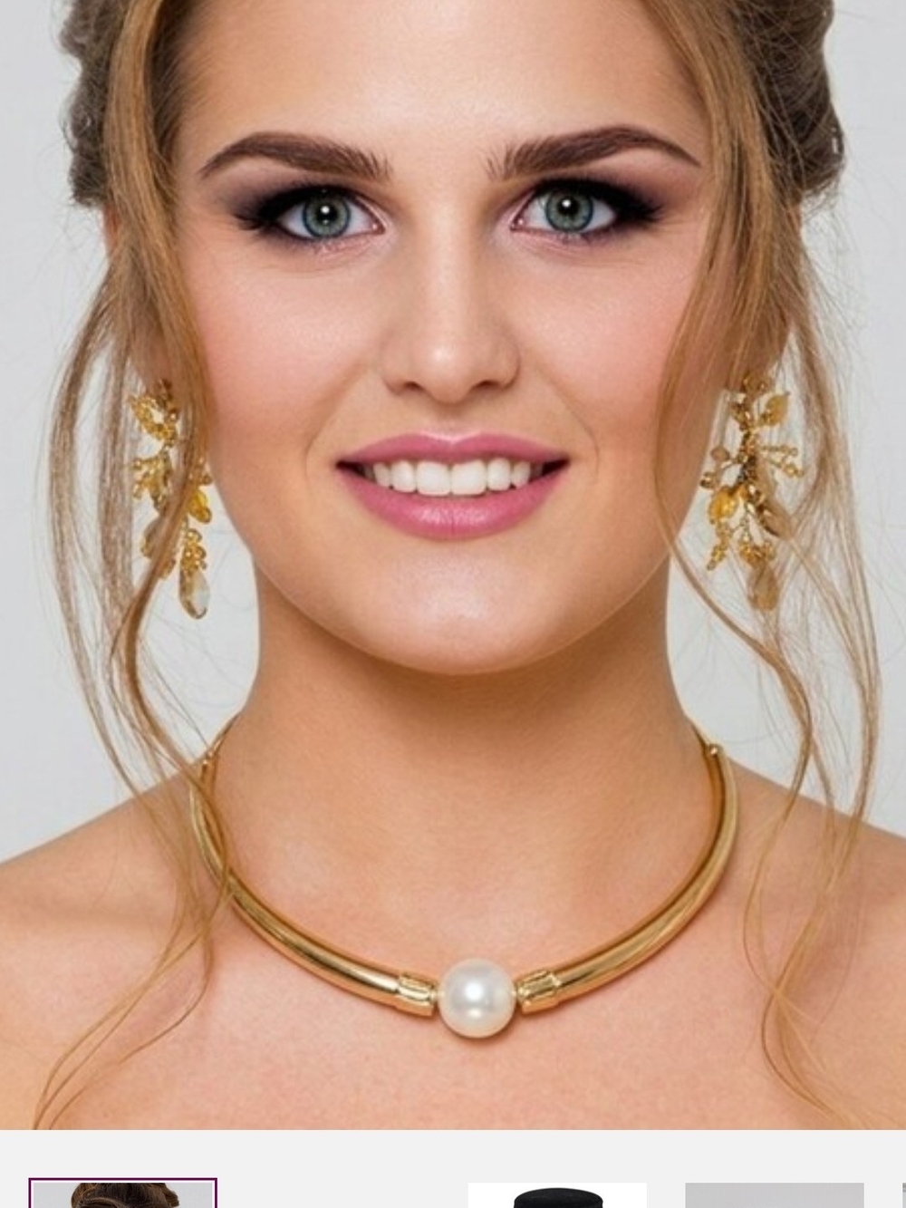 True To Form Faux Pearl Goldtone Bar Necklace - Picture 4 of 6